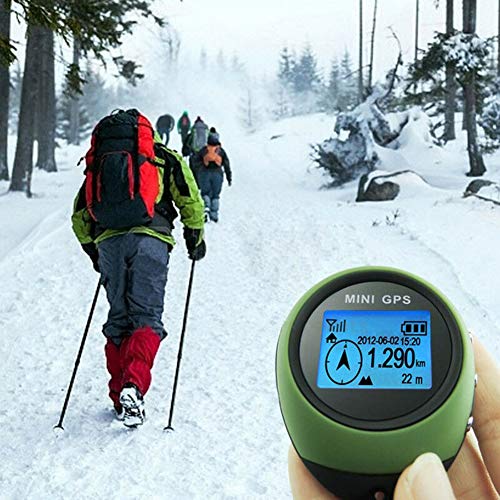 Walbest Mini GPS Navigation,Hand-held Portable Location Finder with Carabiner, Navigation Guide for Hiking, Climbing, Traveling and Exploring
